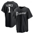 A.Braves #1 Ozzie Albies Player Black Limited Replica Stitched Jerseys