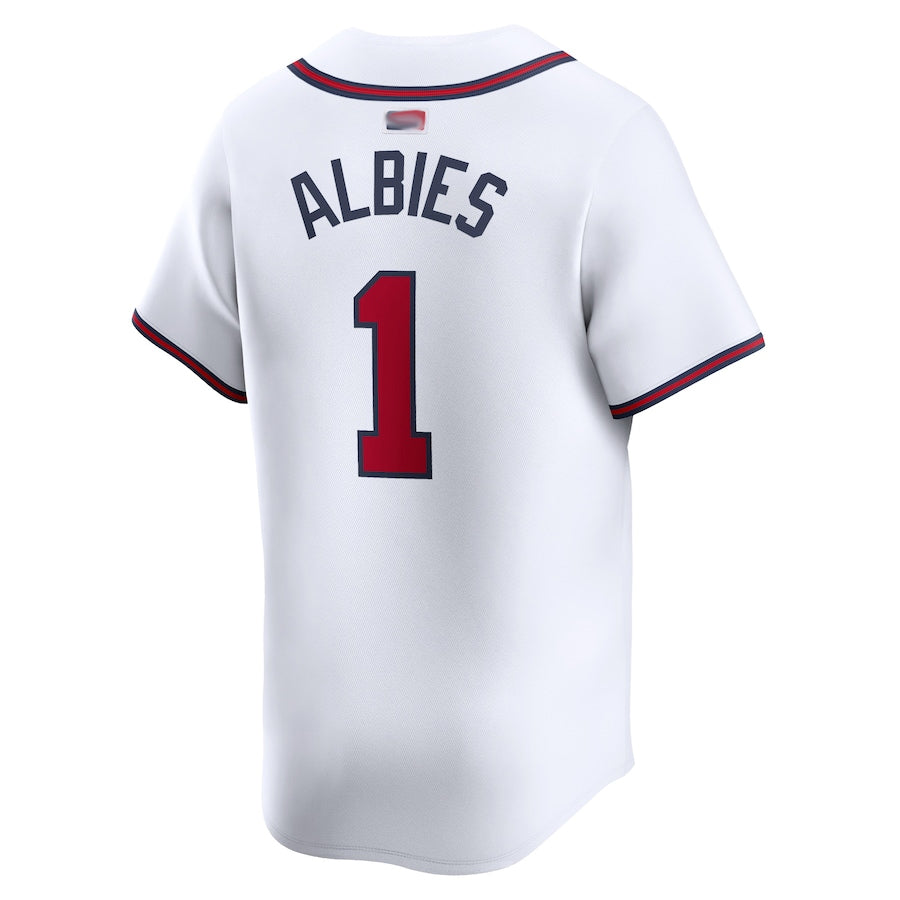A.Braves #1 Ozzie Albies Player White Home Limited Stitched Jerseys