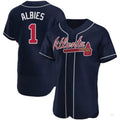 A.Braves #1 Ozzie Albies Player Navy Jersey Stitched Jerseys