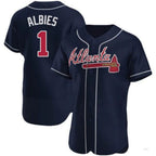 A.Braves #1 Ozzie Albies Player Navy Jersey Stitched Jerseys